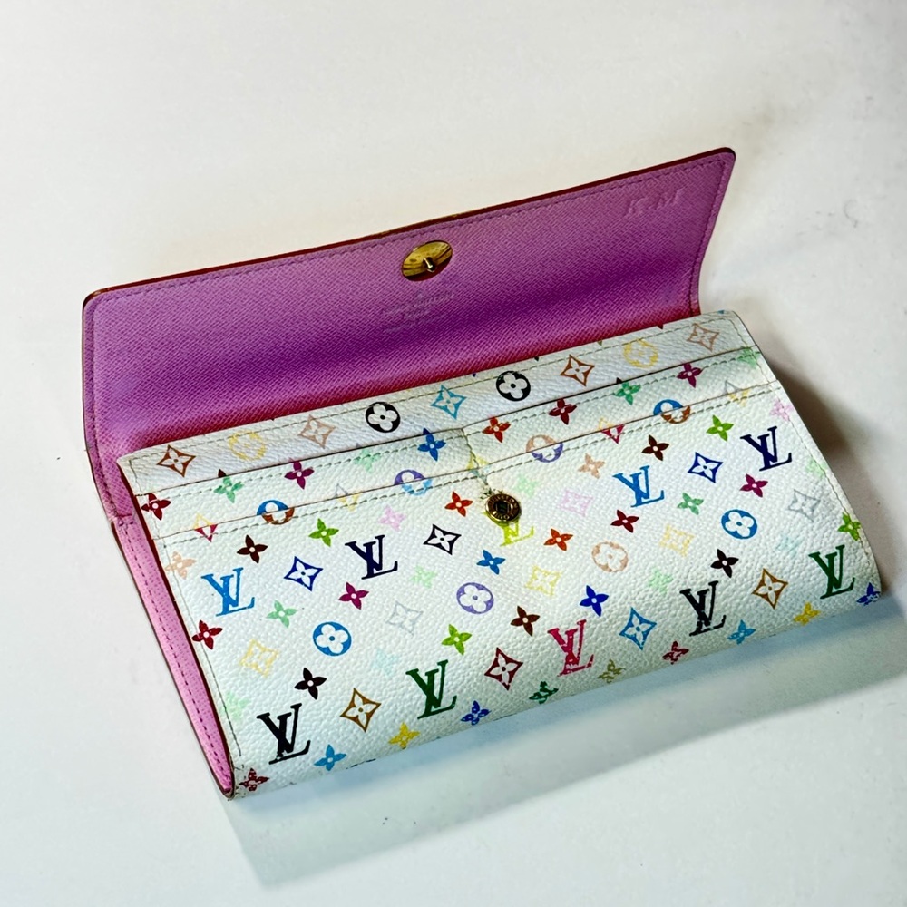 Louis Vuitton White Multicolor Monogram Wallet - Picture 14 of 15